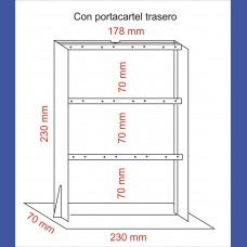 PENDIENTES    3 barras 12 pares porta cartel trasero <br>Medidas: 230 x 70 x 230 mm<br>